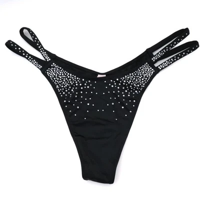 Victoria's Secret VERY SEXY Satin Sparkle Crystal Shine Strappy Thong Panty S-XL - Image 1 of 4