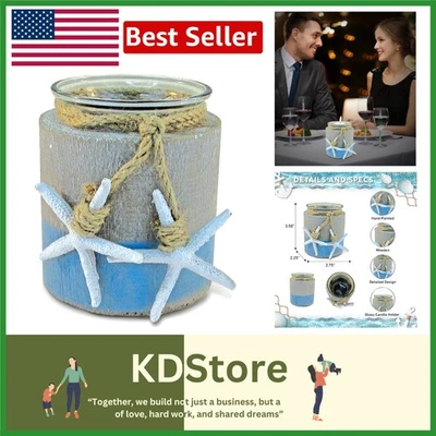 Ocean Breeze Nautical Candle Holder with Starfish Accent - Image 1 of 4