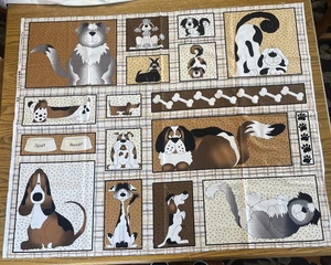 Sue Marsh For RJR Fabrics “Pound Hounds” Cotton Fabric 43” x 36” - Free Shipping - Picture 1 of 12