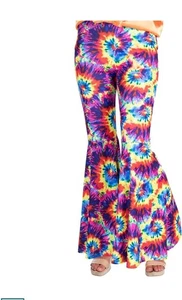 Amscan Rainbow Tie Die Flares Trousers Fancy Dress Festival Fancy Dress - Picture 1 of 4