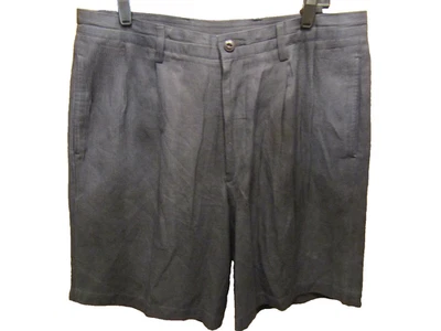 SHORTS MASCULINO NÁUTICA RIGGER PLISSADO AJUSTE CLÁSSICO 62% SEDA 38% LINHO AZUL TAMANHO 34  - Imagem 1 de 4