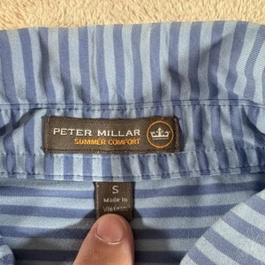 Peter Millar Summer Comfort Polo Shirt S Blue Stripe Golf - Picture 1 of 7