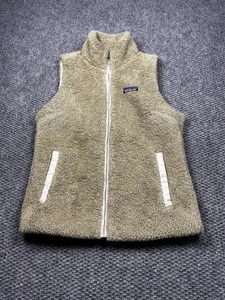 Patagonia Vest Womens Medium Beige Fuzzy Fleece Los Gatos Full Zip Pockets - Picture 1 of 8