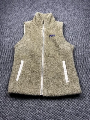 Patagonia Vest Womens Medium Beige Fuzzy Fleece Los Gatos Full Zip Pockets - Image 1 of 4