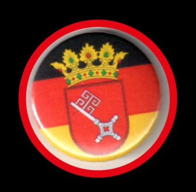 MARKENLOS BREMEN"BUTTON"WAPPEN/DEUTSCHLAND/PATRIOT/HEIMAT/GERMANY/SCHWARZ-ROT-GOLD