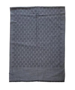 GUCCI Schal aus Wolle und Seide 165903 3G646 0001 70x200 cm dunkelgrau - Picture 1 of 1