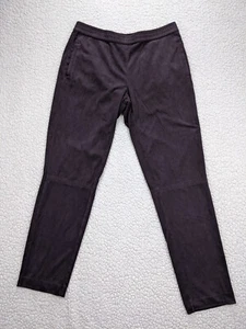 J. Jill Wearever Collection Womens S Burgundy Pull On Pants faux suede Mid Rise - Picture 1 of 11