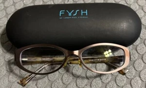FYSH 3466 890 AUTHENTIC FRAMES EYEGLASSES 50-17-135 PURLE TURTLE SHELL ARMS - Picture 1 of 8