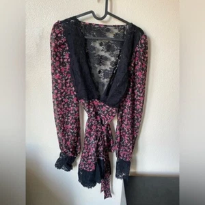 For Love & Lemons x Victoria's Secret Floral Valentines Day Romantic Robe Size L - Picture 1 of 7