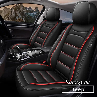 For Jeep Renegade 2015-2023 Car 2-Seat Covers Faux Leather Accessories Cushion — 第 1/4 张图片