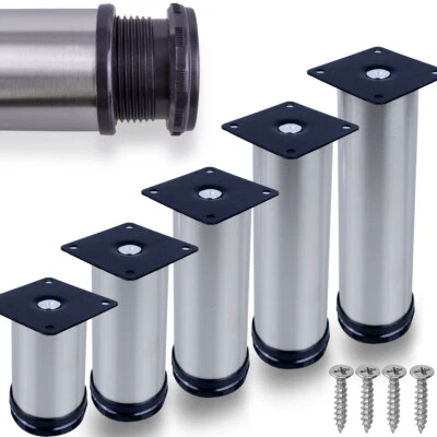 4 Möbelfüße EDELSTAHL Möbelfuß Ø50mm Sockelfuß Sockelfüße höhenverstellbar Füße - Bild 1 von 4