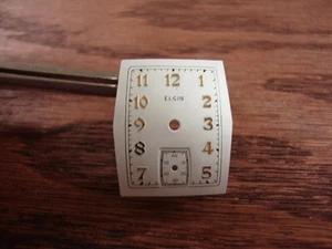 NOS VINTAGEELGIN TONNENFORM ZIFFERBLATT - ORIGINAL - SCHWER ZU FINDEN - KOSTENLOSER VERSAND - SCHÖN!!!!!!! - Bild 1 von 3