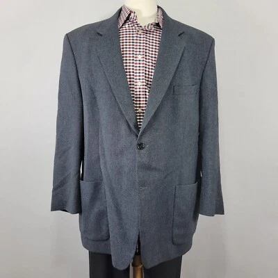 Abrigo Blazer Deportivo Para Hombre Paul Fredrick Dos Botones Azul Marino Lana Franela Talla 50L Foto 1 de 4