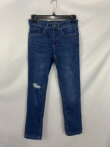 Silver Jeans Cairo Girls Size 8 Blue Distressed Adjustable Waist Skinny Jeans - Picture 1 of 5