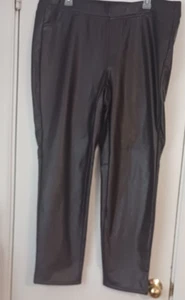 Pantalone donna Jill ecopelle XL uvetta scura elasticizzato pull on comodo nuovo con etichetta - Foto 1 di 12
