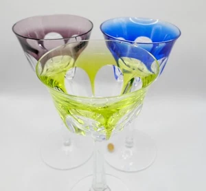 3x original bunte Bleikristall Weingläser " MOSER  " LADY HAMILTON  "  18,5 cm - Bild 1 von 18