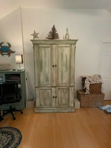 Large Seafoam Green Entertainment/TV Hutch Cover