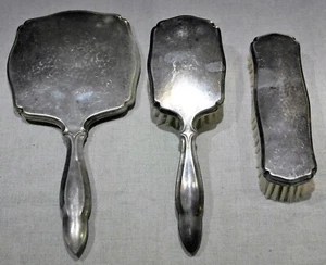 Vintage 1950-60's silver plated mirror and brush vanity set good condition - Imagen 1 de 9
