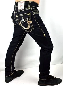 True Religion Men's Rocco Marled Lurex Super T Relaxed Skinny Jeans - 107736 - Picture 1 of 10