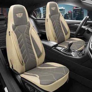 Leder Sitzbezüge passend für Dodge Nitro (Grau-Beige) | Vordersitze APOL509 - Bild 1 von 11