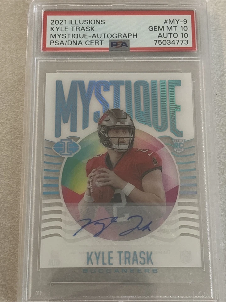 2021 Panini Illusions -Mystique Autographs Kyle Trask 82/99 PSA10 GEM MINT POP 1 - Image 1 of 3