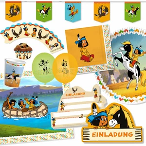 INDIO YAKARI - Vajilla Decoración para Cumpleaños Niños Cumpleaños Fiesta Set - Imagen 1 de 32