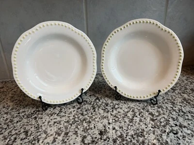 Juego de 4 platos de ensalada de repuesto Pottery Barn Emma amarillo/verde descontinuado Foto 1 de 4