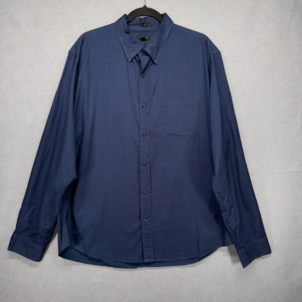 J. Crew Shirt Mens Size XL Navy Red Slim Fit Button Down Polka Dot Long Sleeve - Image 1 of 4