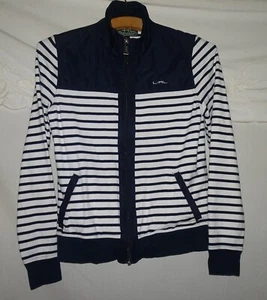 Lauren Ralph Lauren Activewear Blue & White Stripe Full Zip Jacket Women Sz S - Picture 1 of 17