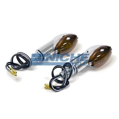 Mini luces de señalización de giro Cateye 12 voltios cromo ámbar ahumado Foto 1 de 2