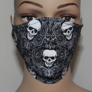 Paisley Gothic Staubmaske Maske Mund Nasen Bedeckung Maske Totenkopf Mundschutz - Bild 1 von 6
