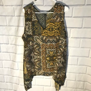 Unique spectrum sleeveless top blouse size 2X paisley print (Gx) - Picture 1 of 4