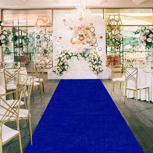 Blue Carpet Runner for Party Aisle Runner for Wedding Ceremony 4FT x 15FT Vel... - Picture 1 of 6