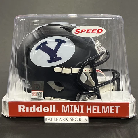 Brigham Young BYU Cougars - Riddell NCAA Speed Mini Helmet (Navy Blue Alt) Cover