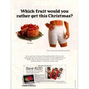 Anuncio impreso Fruit Of The Loom 1995 ¿Qué fruta preferirías conseguir esta Navidad? - Imagen 1 de 1