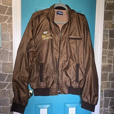 VTG CASE IH International Harvester Farmer Work Jacket Sz M Brown On Track 1988 - Image 1 of 4
