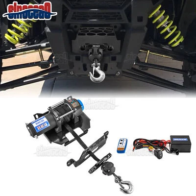 For 14-19 Polaris RZR 900/1000/XP Turbo UTV 4500lb 12V Electric Winch Mount Kit - Image 1 of 4