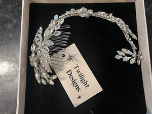 Wedding Bridal /Prom Diamonte Crystal Hair Tiara Twilight Designs floral flower - Picture 1 of 5