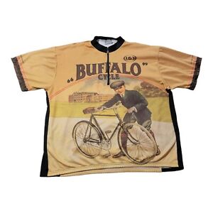 Louis Garneau Cycling Jersey Buffalo Cycle Adult Large Bike Vintage Pockets