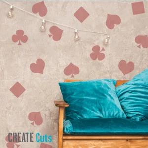 Playing Poker Cards Symbols STENCIL Spades Clubs Hearts Diamonds Craft Art - Picture 1 of 4