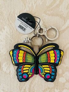 Brighton *Bella Butterfly* Multi Color Leather Handbag Fob NWT, Pouch Incl. 