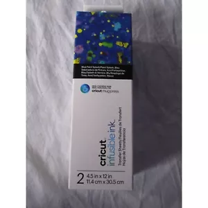NEW Cricut Infusible Ink Transfer Sheets 2 sheets 4.5" by 12" Blue Paint Splash - Picture 1 of 3