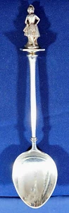 SCOTTISH LASS STERLING HANDMADE Vintage Large SERVING SPOON Estate - Picture 1 of 6