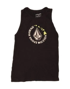 VOLCOM Womens Graphic Vest Top UK 10 Small Black Cotton VO14 - Picture 1 of 3