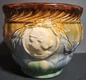 Pinsel McCoy Keramik Kamee Majolika Jardiniere 20er Jahre Übertopf Topf RAR Antik  - Bild 1 von 24