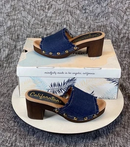 Kalifornier Eileen Denim Sandale Plateau Absatz Pantolette Clog Größe 8 - Bild 1 von 10