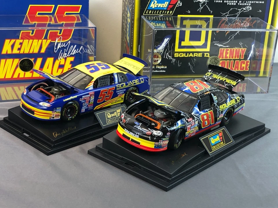 2 Revell 1:24 Diecast KENNY WALLACE 55 81 SQUARE D 1999 Monte Carlo 1998 Taurus - Image 1 of 4