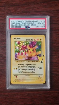 🔥PSA 10 2021 POKEMON CELEBRATIONS BIRTHDAY PIKACHU HOLO CLASSIC BLACK STAR🔥 - Image 1 of 3