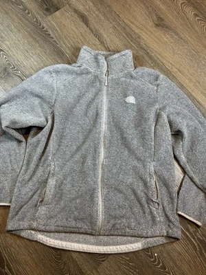 Chaqueta polar para mujer The North Face 2XL Osito gris cremallera completa bolsillos suaves TNF Foto 1 de 4