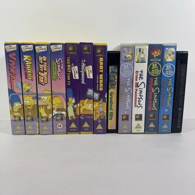 The Simpsons VHS Bundle 1990s - 2000s Vintage Collection 13x Video Tapes Job Lot - Image 1 of 4